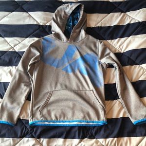 Boys Under Amour Hoodies, Blue & Gray, Youth XL.